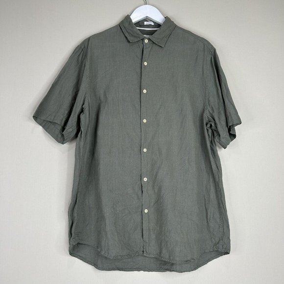 John Lewis Shirts John Lewis Mens Top Extra Large Green Linen 0